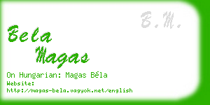 bela magas business card